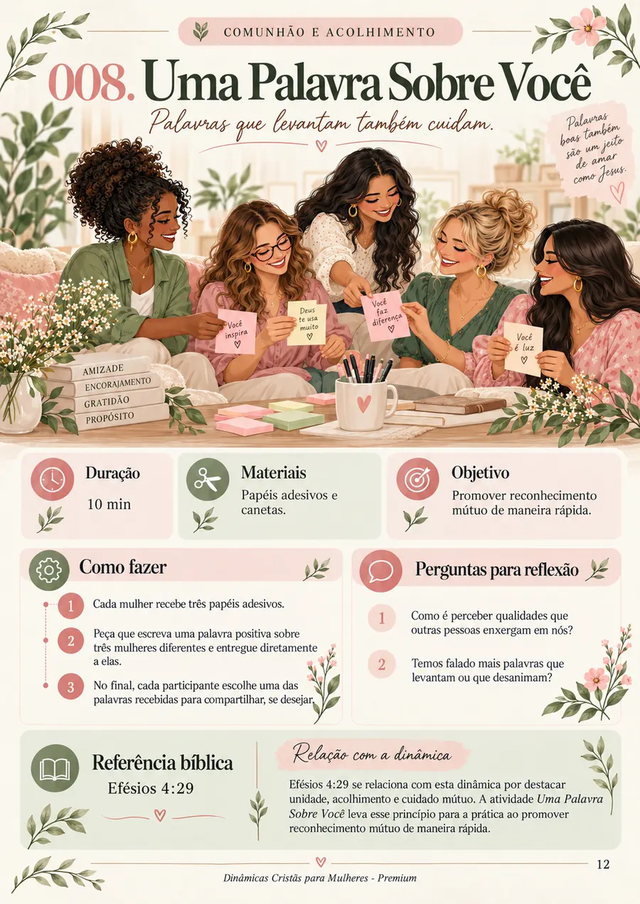 Página de dinâmica 8 do material
